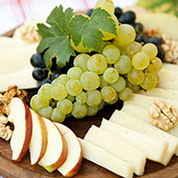 healthy snack options: fruit, cheese and nuts