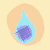 Illustration of a drop of gel reflecting a bruise (stylized)