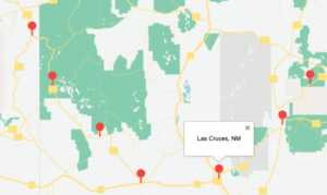 Map with Las Cruces NM